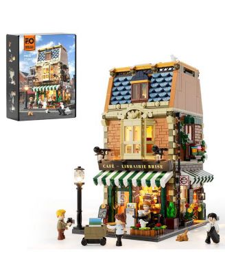 1718 Pcs Book-Cafe Lighting Building Bricks Set, City Town Coffee House Modular Construction Building Model Sets For Adults and Teens