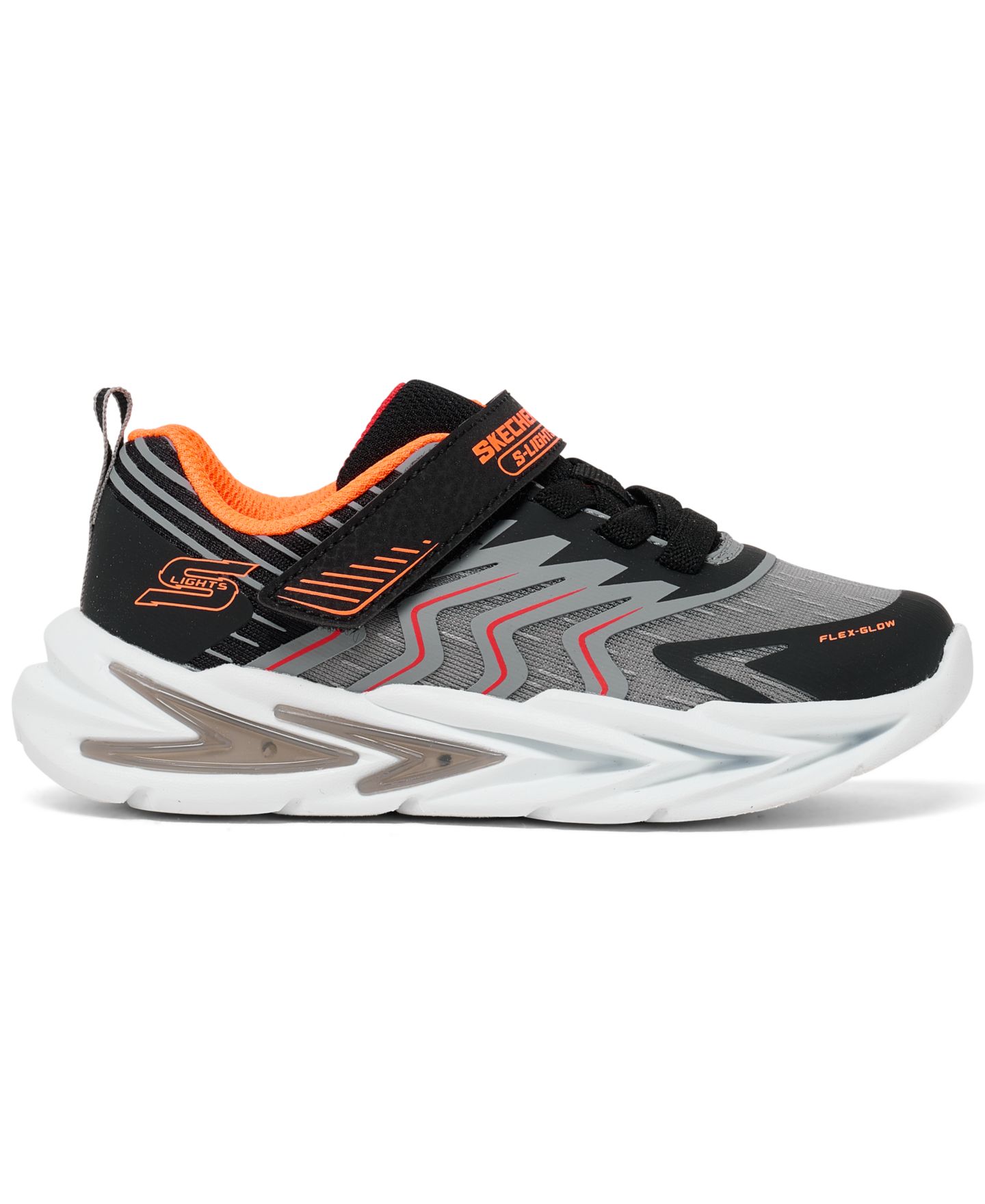 Детские кроссовки Skechers Lights Flex-Glow Ultra Prism-Pacer со светом, Finish Line, цвет: Чёрный — фото 3