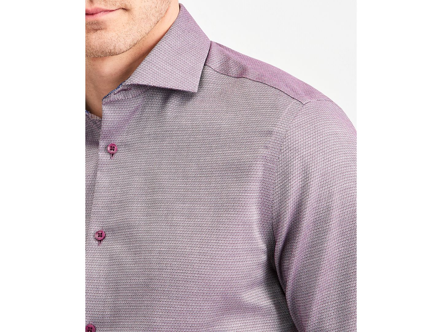 Мужская рубашка Ted Baker Premium Non Iron Print Dress Shirt, цвет: Винный разноцветный — фото 4