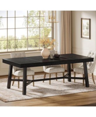 70.9-Inch Dining Table for 6-8, Large Farmhouse Kitchen Table with Reinforced Metal Legs