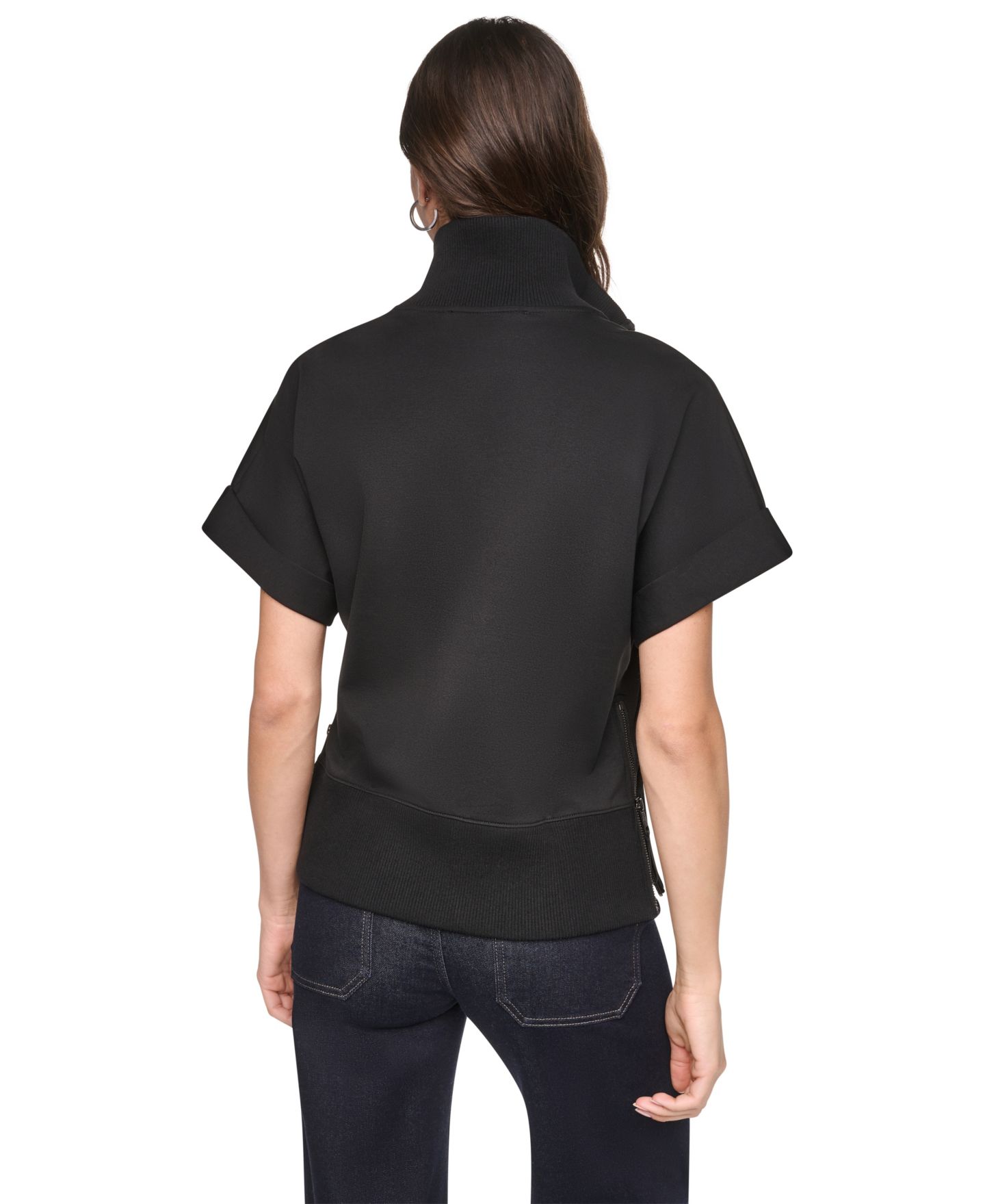 Женская куртка DKNY Half-Zip Collar, цвет: Чёрный — фото 5