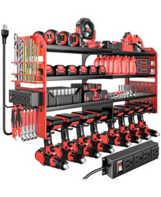 Power Tool Organizer Wall Mount Charging Station Metal Drill Holder