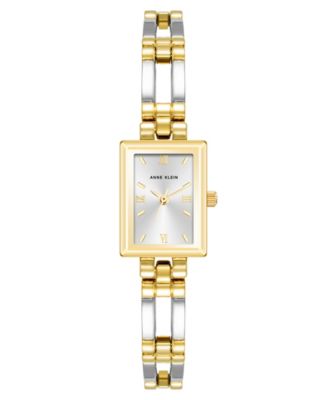 Women's Quartz Rectangle Two-Tone Alloy Metal Bracelet Watch 16mm x 20mm