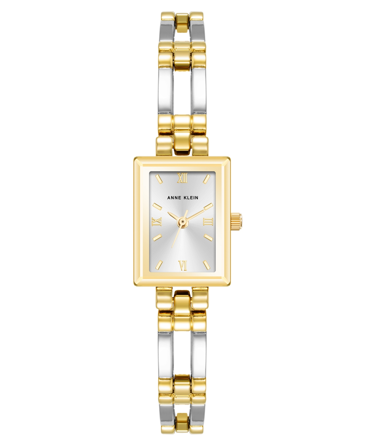 Anne Klein Women's Quartz Rectangle Two-Tone Alloy Metal Bracelet Watch 16mm x 20mm