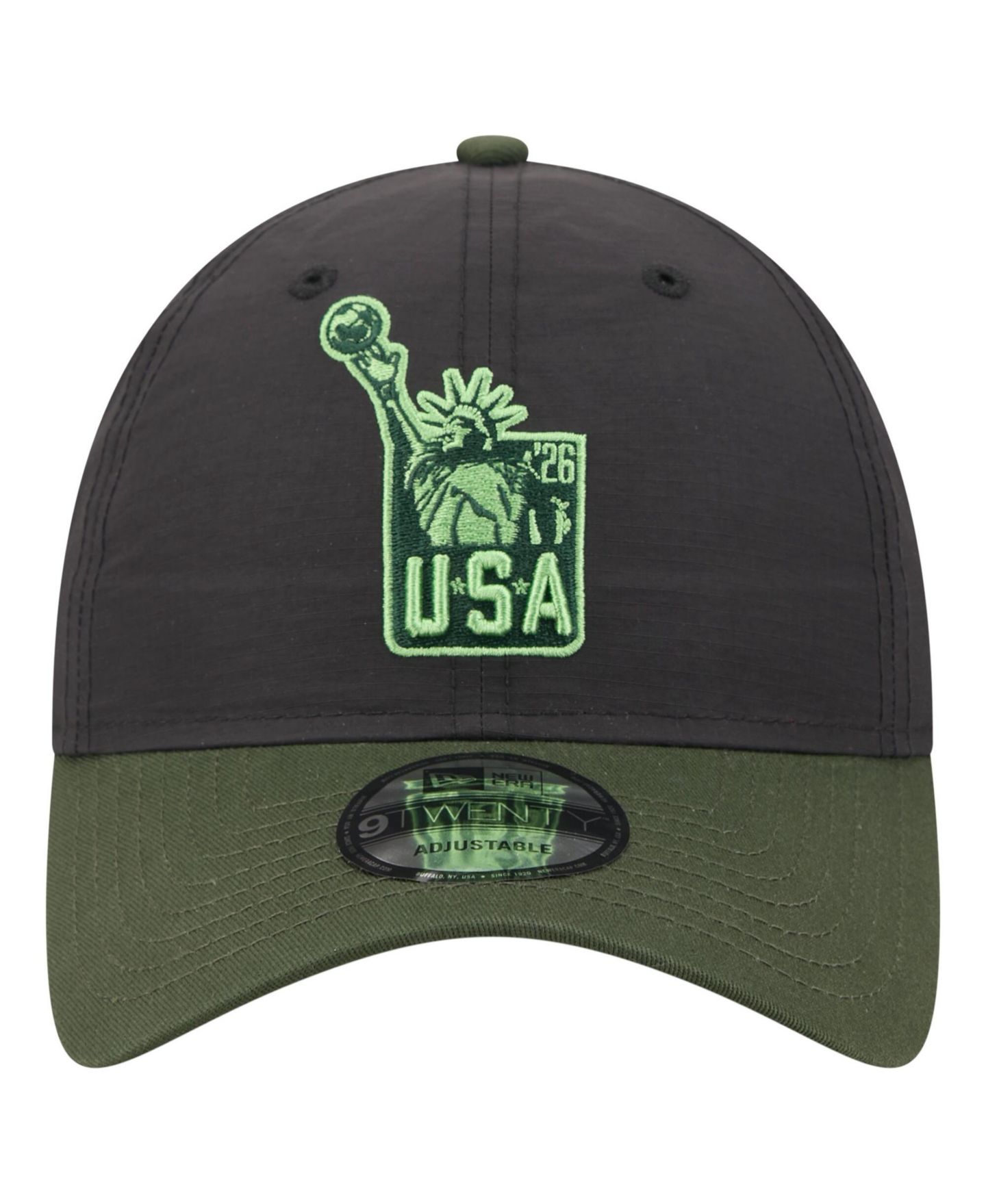 Мужская кепка New Era Black/Olive USA Statue Of Liberty 9TWENTY Adjustable Dad Hat — фото 2
