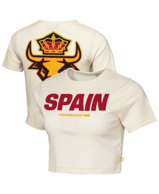 Women's Natural Spain FIFA World Cup 2026 Elote Squad Cropped T-Shirt