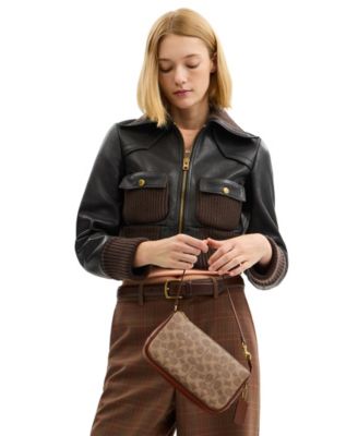 Plaza Small Signature Canvas Slim Shoulder Handbag thumbnail 8