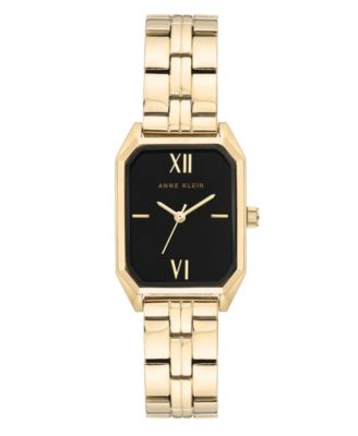 Women's Quartz Black Octagonal Gold-Tone Bracelet Watch  24mm x 35mm