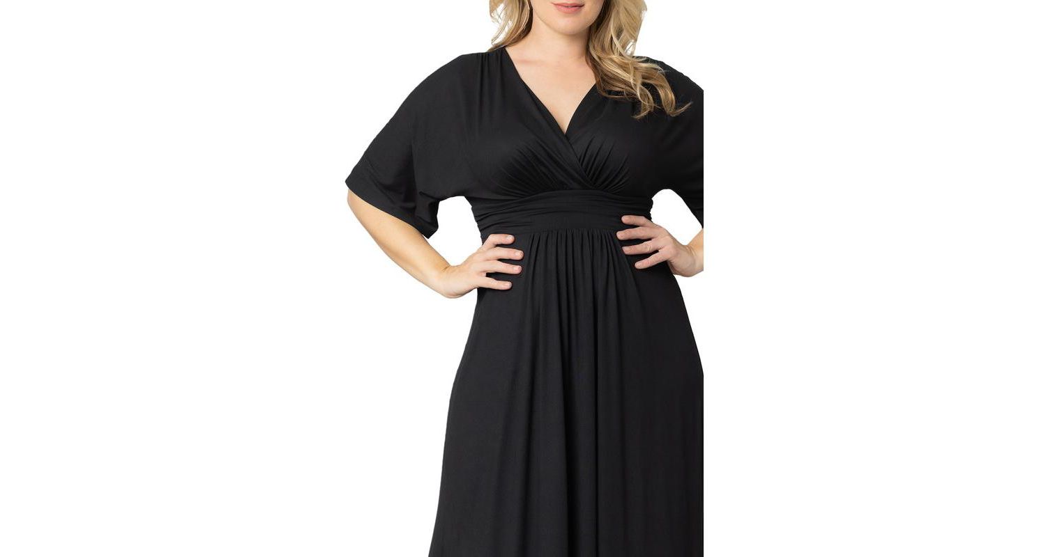 Plus Size Vienna Kimono Sleeve Long Maxi Dress