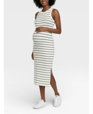 Women's Motherhood Crew Neck Sleeveless Racerback Midi Dress