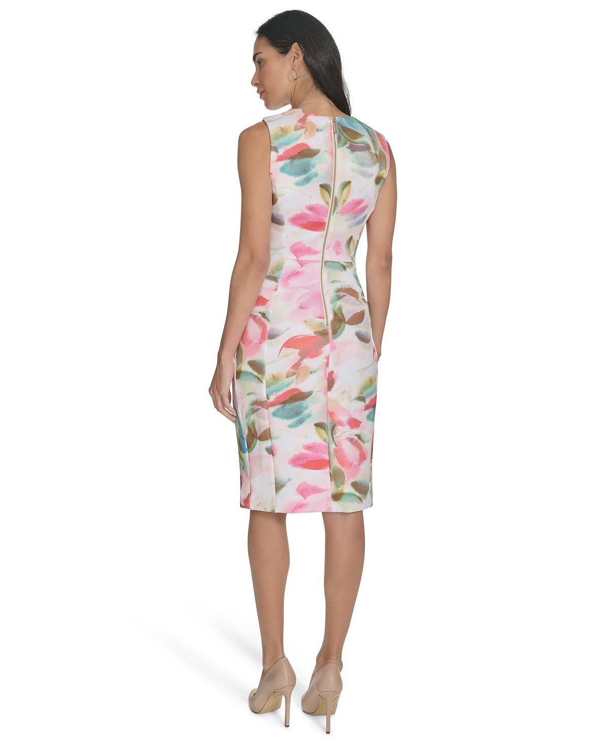 Calvin Klein Women's Printed Scuba Crewneck Dress view 5 — MAYCSS fashion products