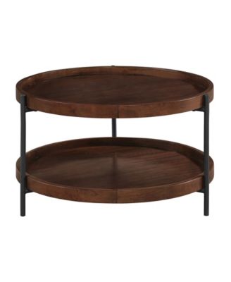 Lunar 30" Wood Round Coffee Table