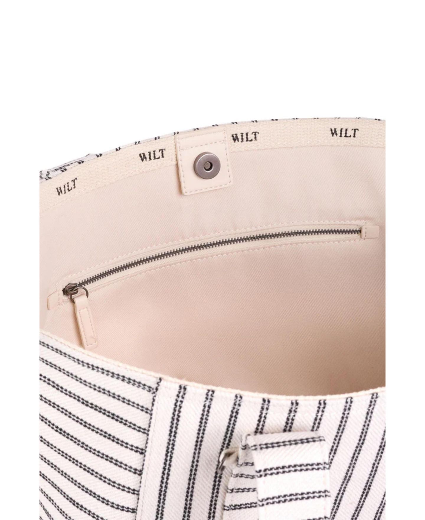 Женская сумка WILT Byron Medium Beach Tote, цвет: Костяной чёрный полосатый — фото 4