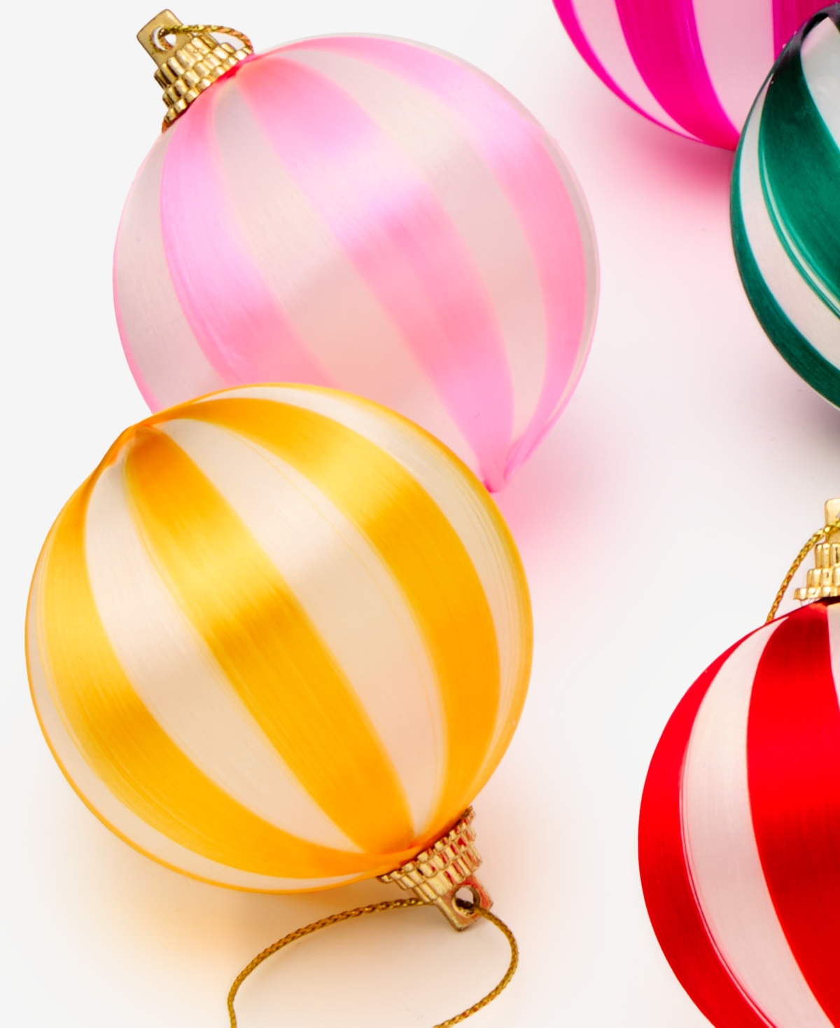 Holiday Lane Whimsy Set of 6 Satin Ball Ornaments, Macy's Exclusive
