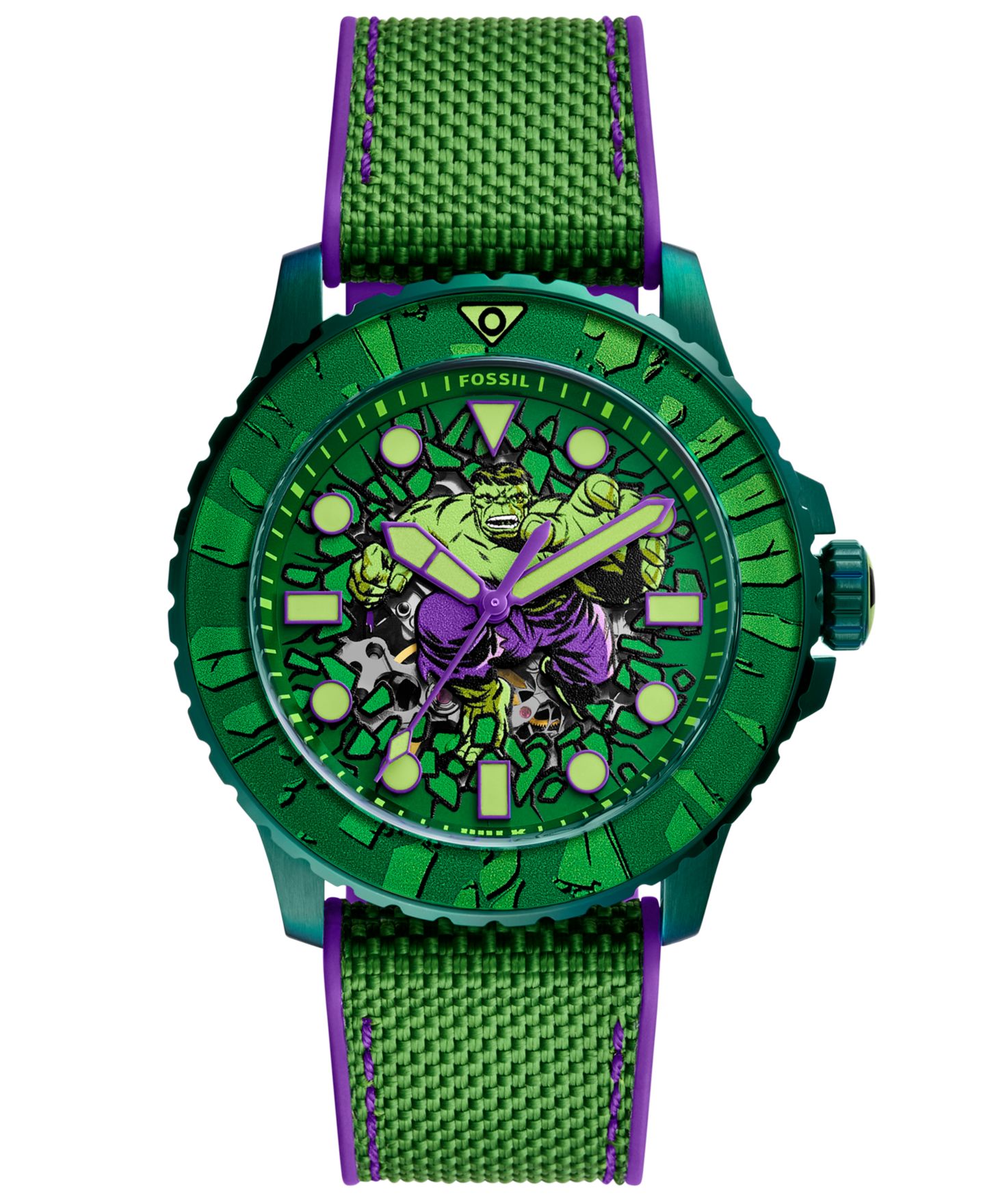 Мужские часы Fossil Marvel x Limited-Edition Incredible Hulk Watch 45mm — фото 1