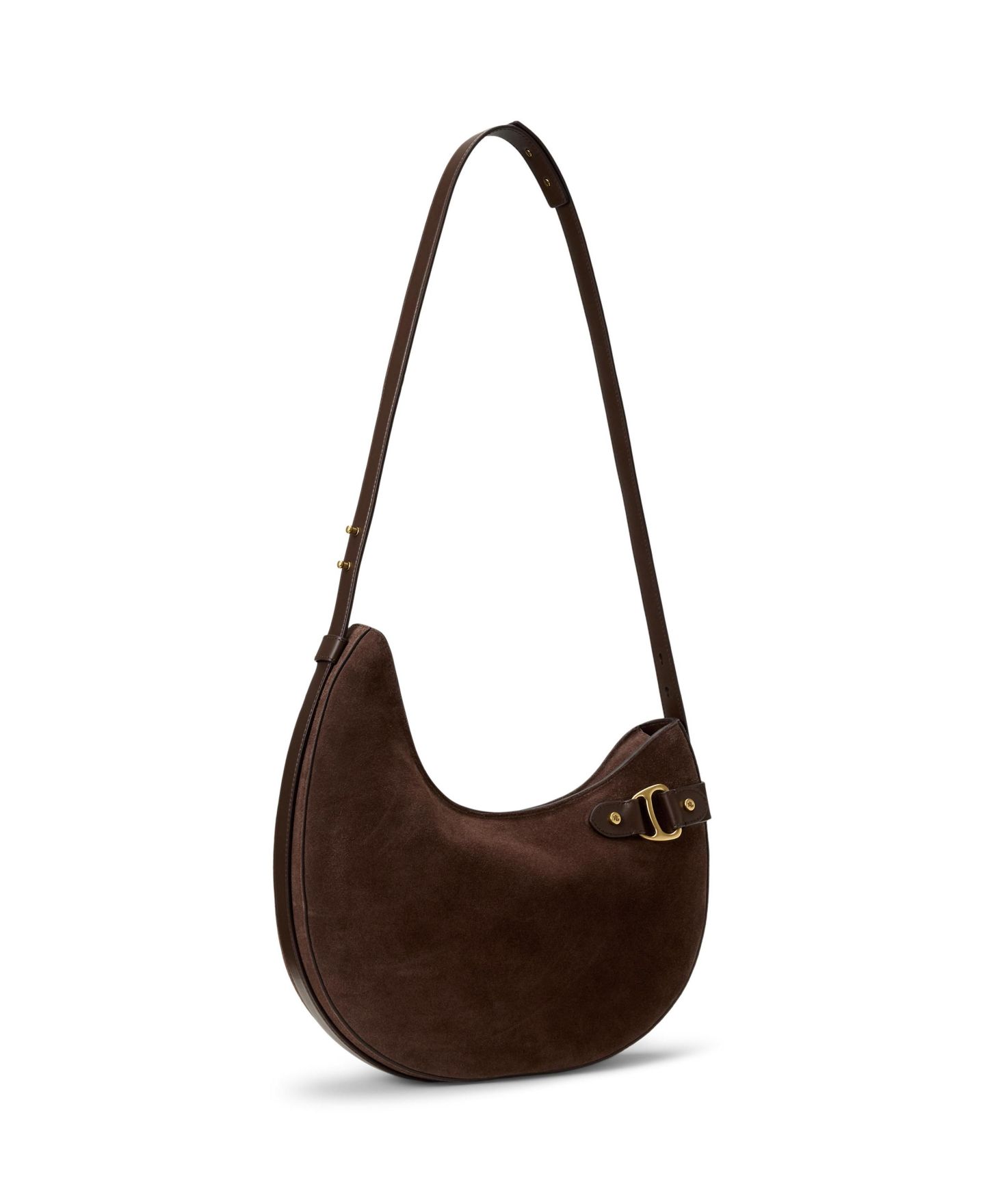 Женская сумка Lauren Ralph Lauren Tasha Large Suede Shoulder, цвет: Каштановый коричневый — фото 3