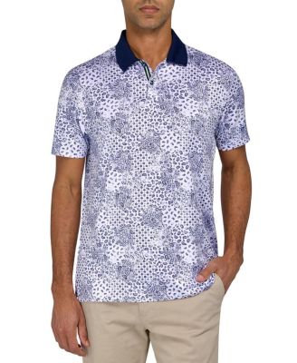 Men's Regular Fit Micro Paisley Performance Polo