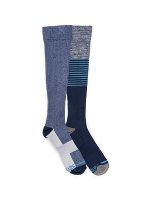 Men's 2 Pair Pack Compression Knee High Cotton Socks