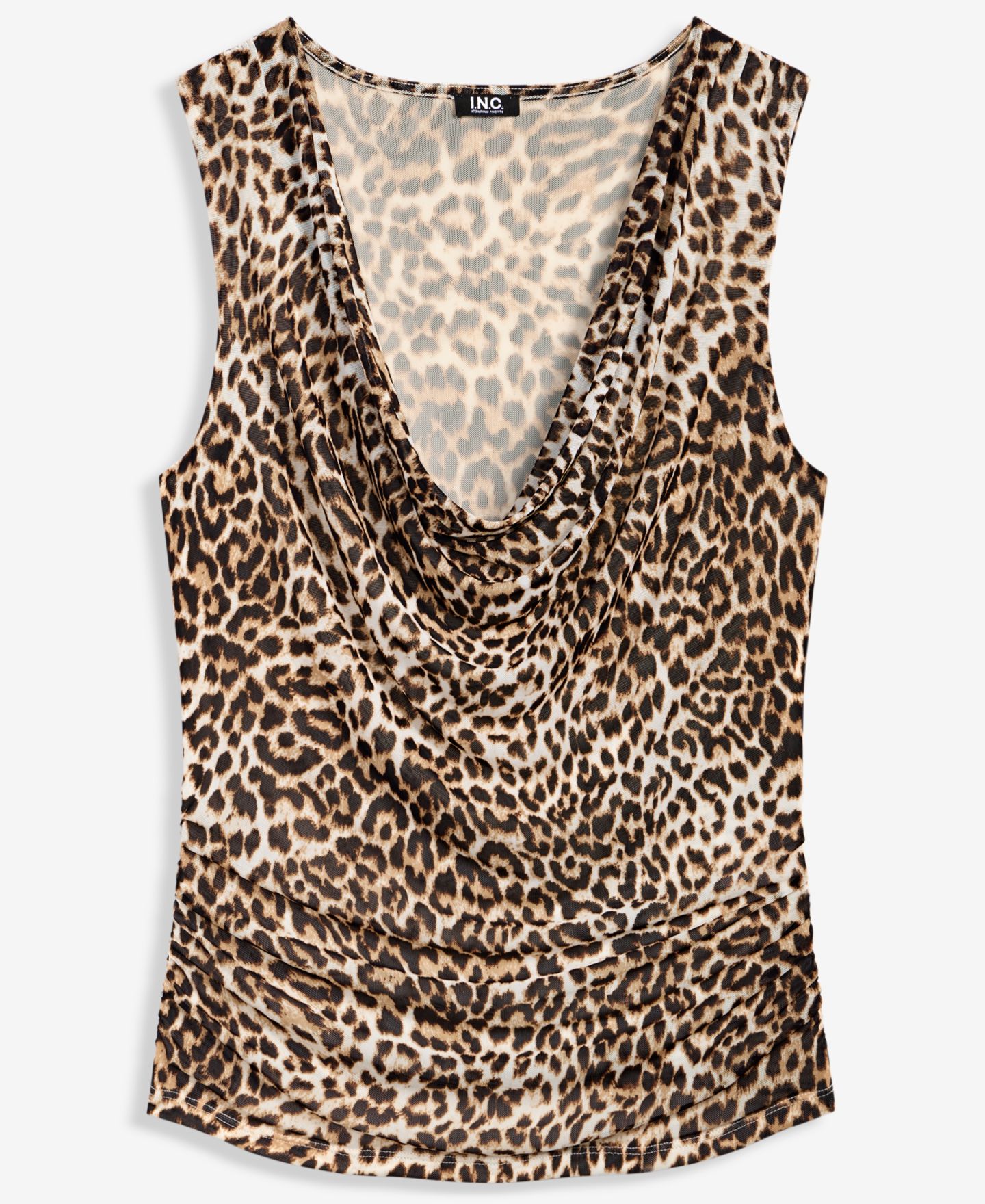 Женский топ I.N.C. International Concepts Sleeveless Cowl-Neck Printed Mesh, цвет: Hani Cheetah — фото 6