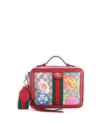 Small Ophidia Zip Around Camera Bag Flora GG Coated Canvas