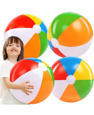 4-pack 20" Beach Balls Inflatable Pool Party Supplies Decorations