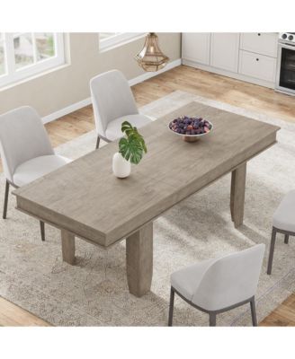 Farmhouse Dining Table for 6-8, 63" Long Kitchen Table with Sturdy Frame