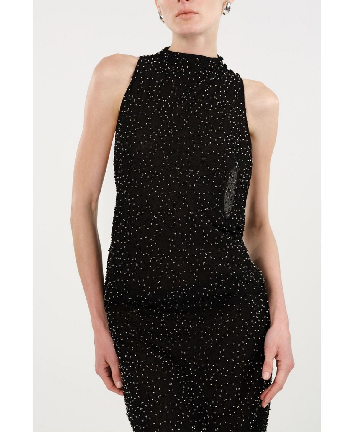 NOCTURNE Women's Stone-Embellished Maxi Dress view 4 — MAYCSS fashion products