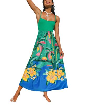 Women's Light Spectrum Tropical Maxi Beach Dress