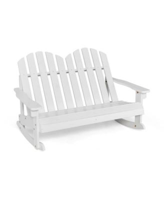 Kids Adirondack Rocking Chair for 2 Outdoor Wooden Patio Lounge Chair