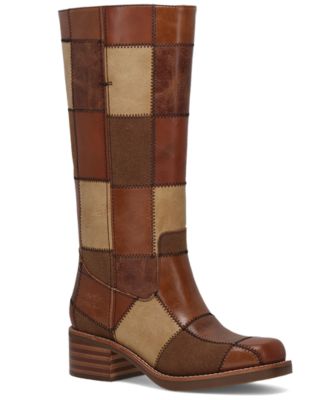 Women's Miranda Patchwork Stacked Heel Tall Boots