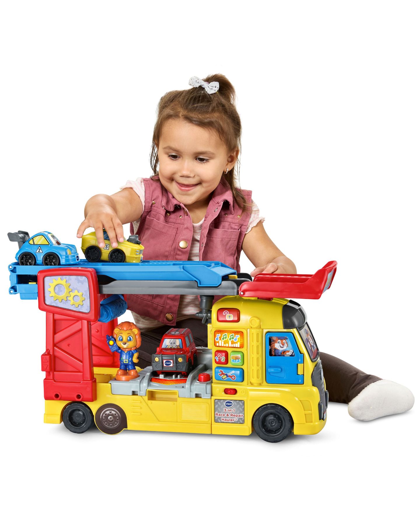 Детский игровой набор VTech 3-in-1 Race & Repair Hauler Interactive Learning Vehicle Playset — фото 8