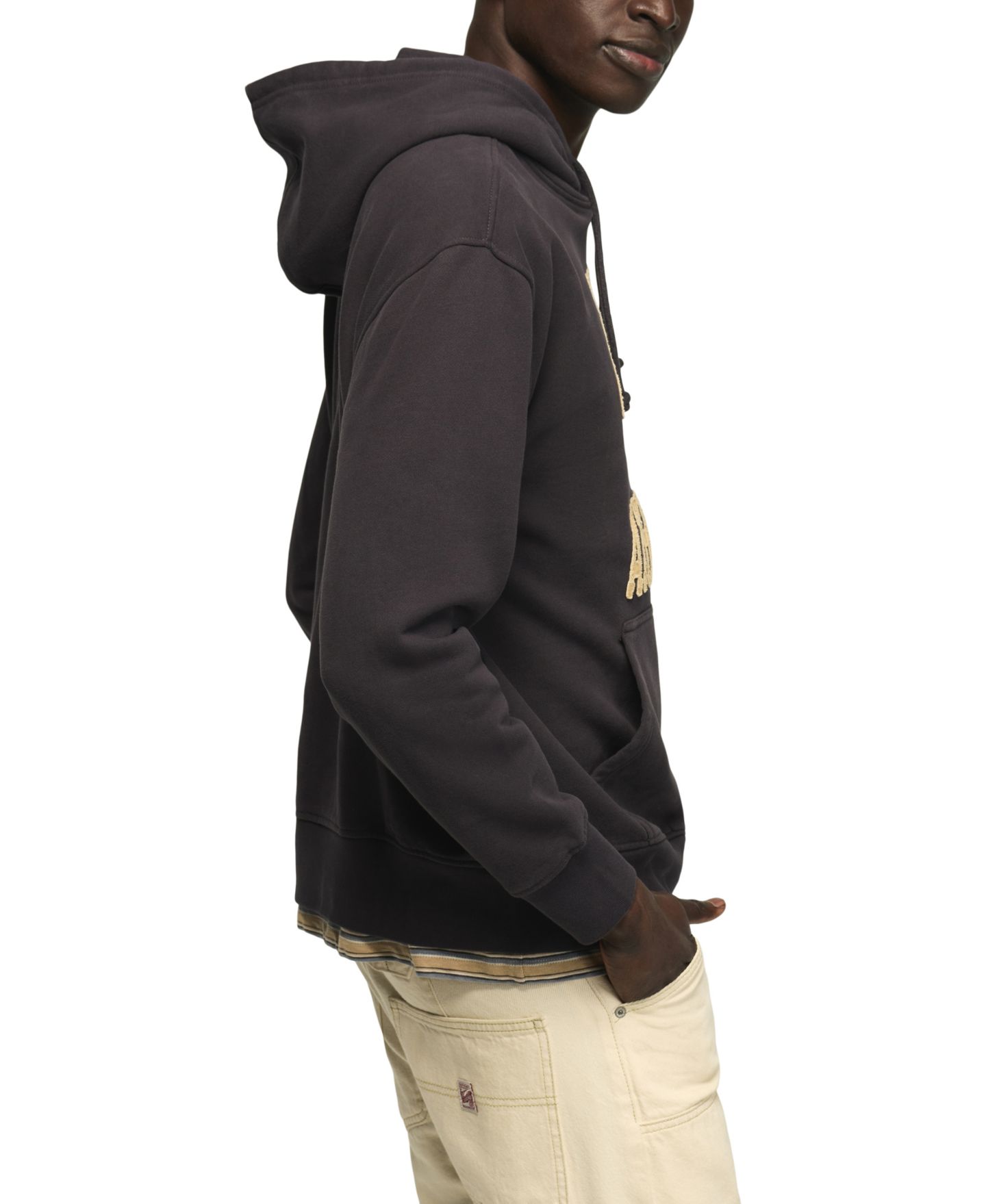 Мужское худи Lucky Brand Lucky Athletics Fleece, цвет: Потёртый чёрный — фото 4