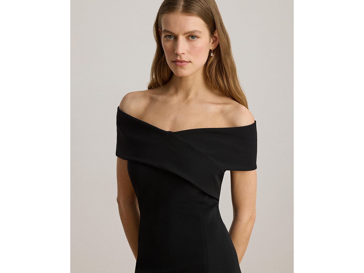 Женское платье Lauren Ralph Lauren Faille Off-the-Shoulder Cocktail, цвет: Чёрный — фото 4