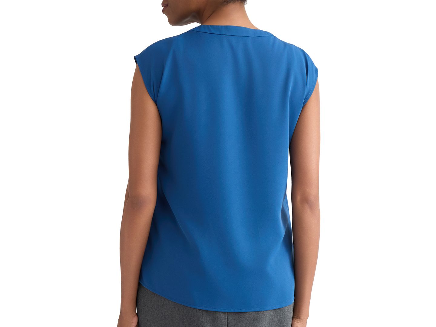 Женская блузка Kasper Pleat-Neck Sleeveless Blouse, цвет: Синий ночной — фото 4
