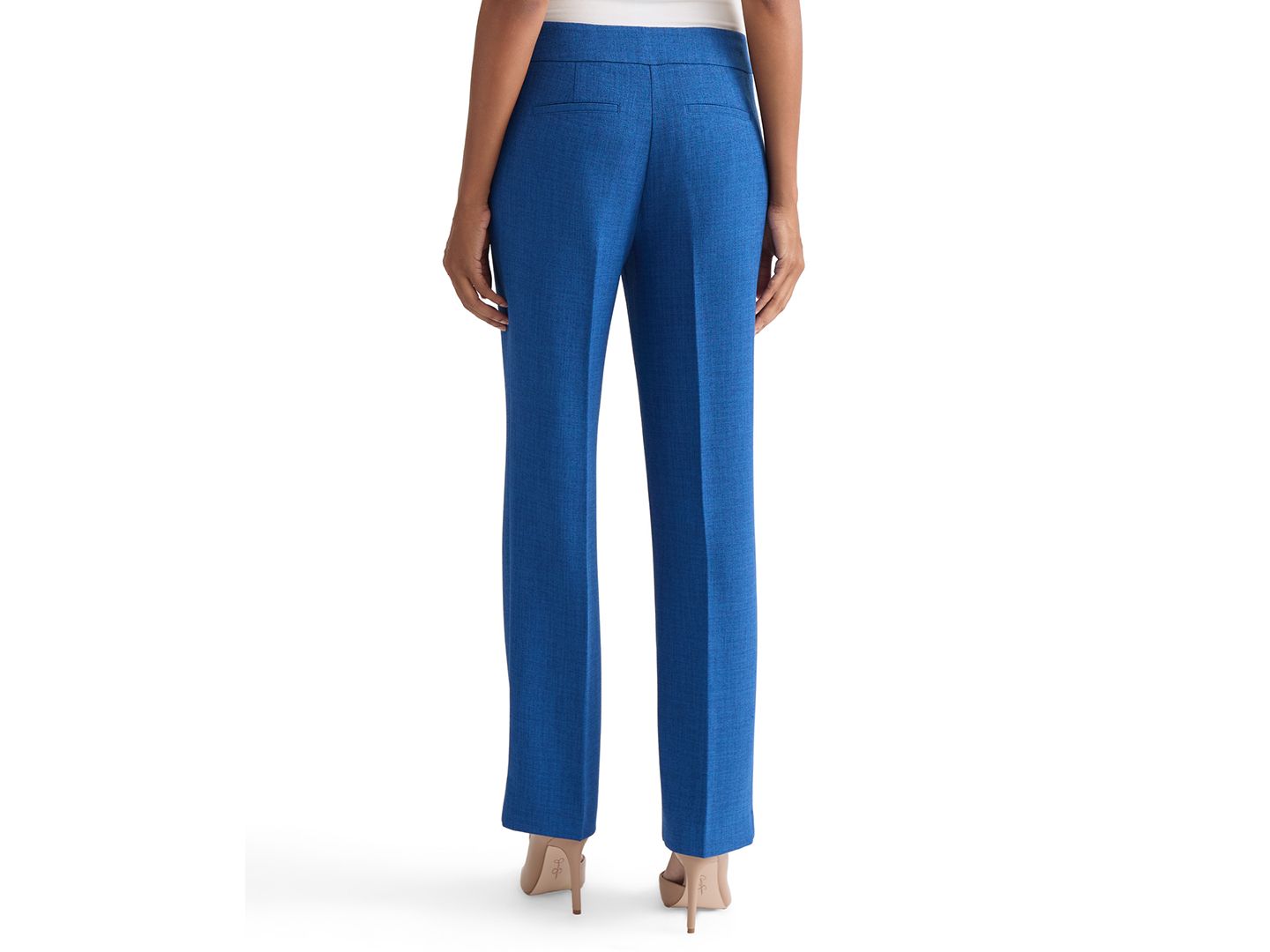 Женские брюки Kasper Textured High-Rise Straight-Leg Trousers, Regular & Petite, цвет: Синий ночной меланжевый — фото 3