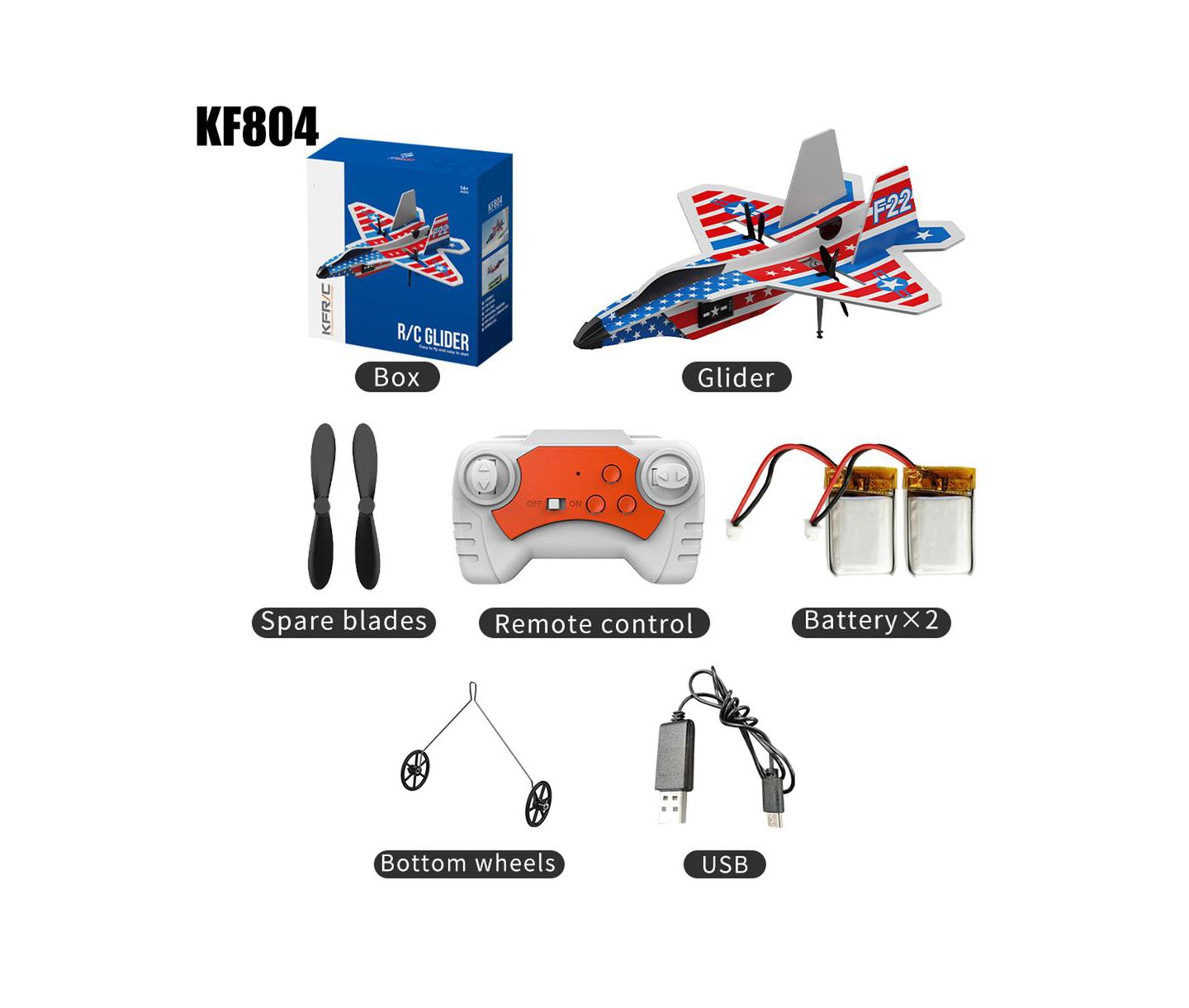 Детская игрушка Bruce & Shark 2.4G LED RC Glider Plane, цвет: Синий — фото 8
