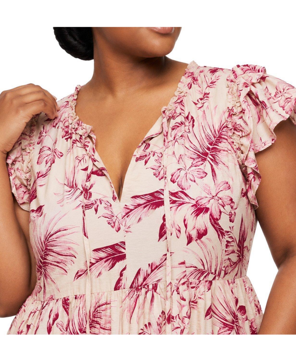 Torrid Women's Plus Belle Isle Flutter Sleeve Mini Dress