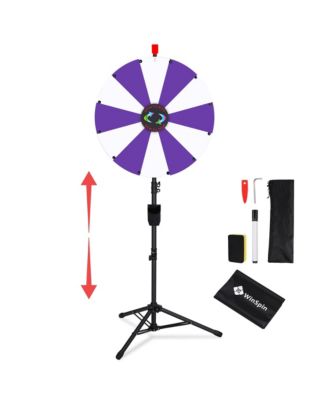 24" Display Prize Wheel Purple and White DIY Floor Stand 12 Slot Modular Custom Spinning Wheel Pop Up Trade Show