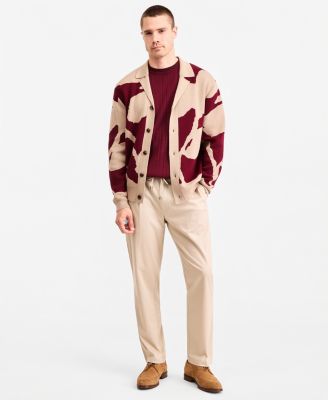 Men's Camdem Long-Sleeve Floral Button Sweater, Grosvenor Short-Sleeve Crewneck Sweater & Hampstead Modern-Fit Chino Solid Pants