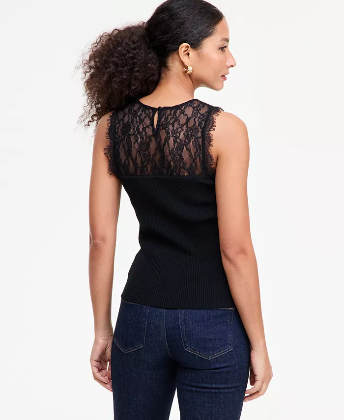 Women's Sleeveless Lace Sweater - thumbnail 2