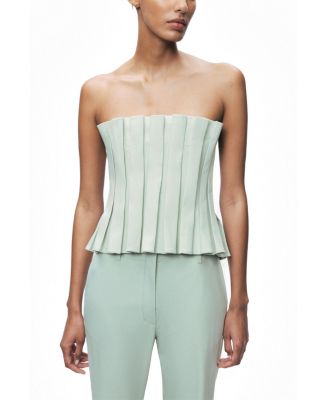 Women's Pleated Strapless Bustier Top