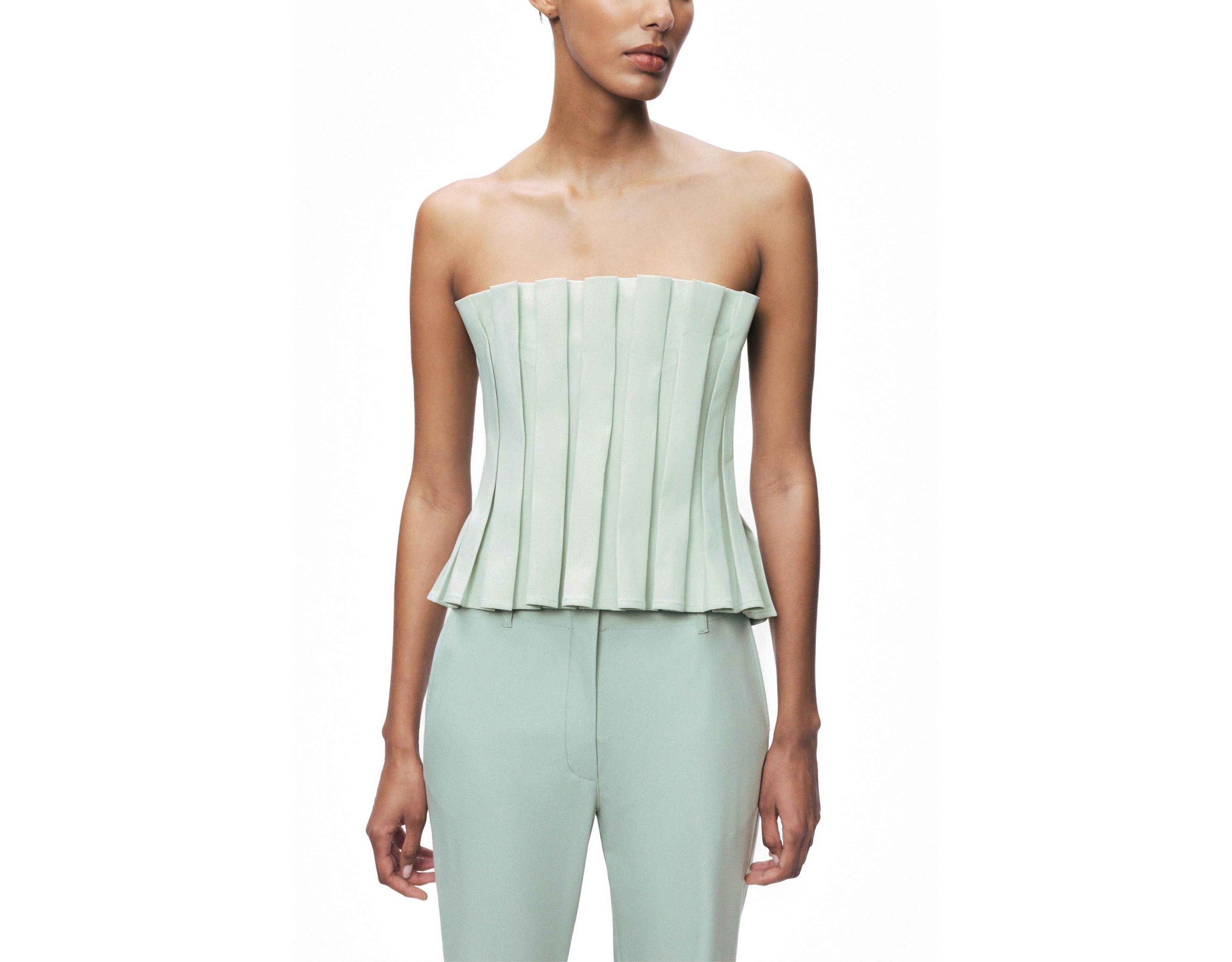 Nocturne Women's Pleated Strapless Bustier Top