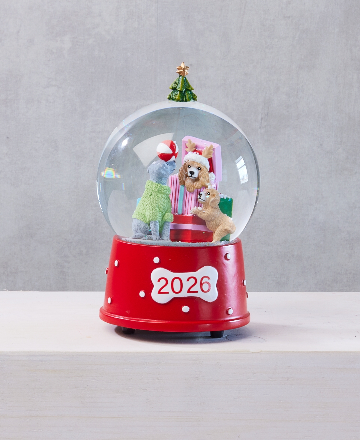 Holiday Lane Heritage Dogs Snow Globe, Macy's Exclusive