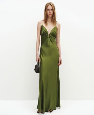 mango satin tie dress MANGO - Halter-neck Dress with bow Red - 10