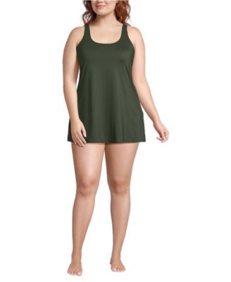 Plus Size Scoop Neck Mini Swim Dress Swimsuit