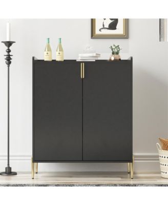 Modern Wine Bar Cabinet, Adjustable Storage Sideboard Buffet with Wine Rack