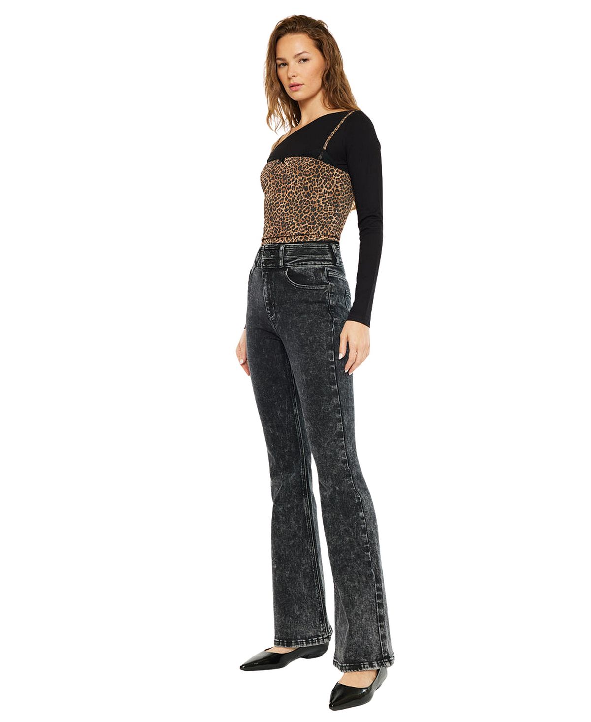 KanCan Women's Amirah Ultra High Rise Flare Jeans view 2 — MAYCSS fashion products