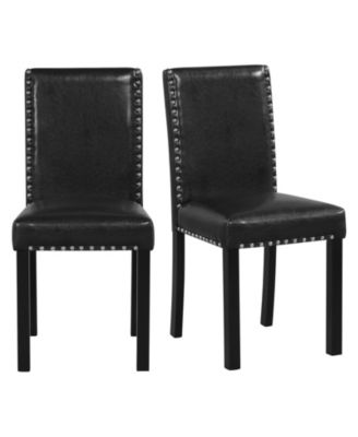 Set of 2 Dining Chairs with Solid Rubber and Wood Legs