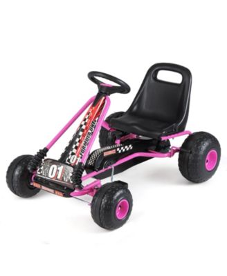 Kids Pedal Go-Kart with 4 Wheels, Adjustable Seat, and Multi-Terrain Wheels, Age 3-8