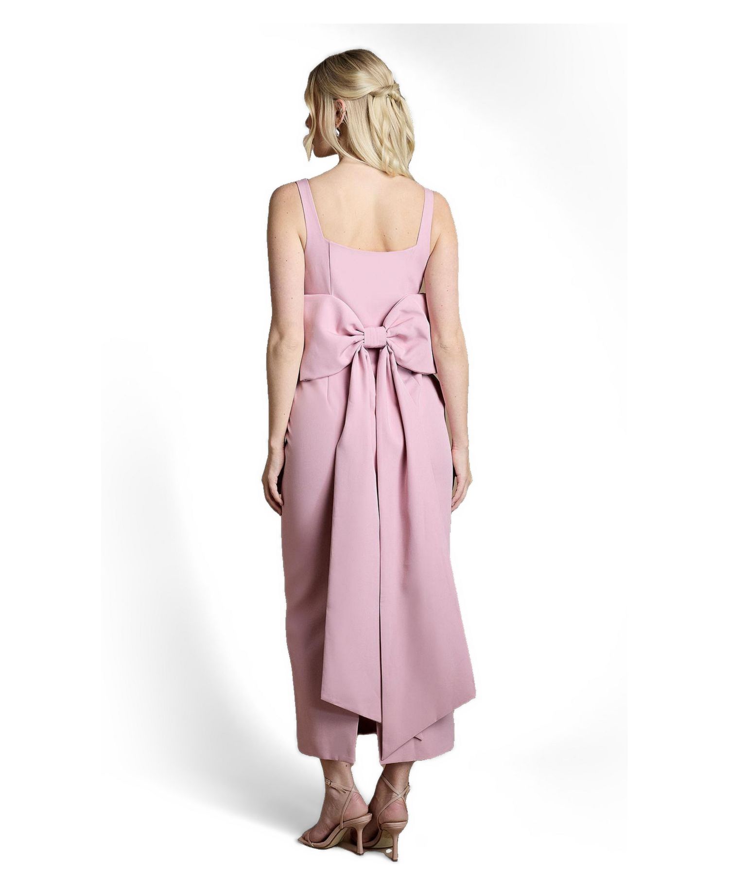 Women's Bow Back Square Neck Maxi Dress